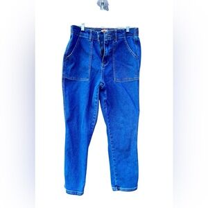 reCreation Jeans Elastic Waist Large Frint Pockets Size Medium